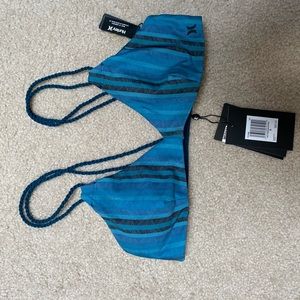 Hurley Herringstripe Swim Top Size S NWT